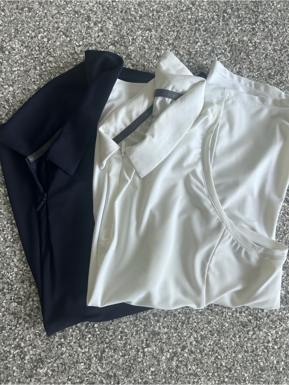 Baleaf Women's Zip Polo Top Bundle — White & Navy